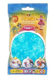 HAMA STRIJKKRALEN - AQUA TRANSPARANT (073), 1000ST. (ZAKJE 17,5 X 9,5 CM)